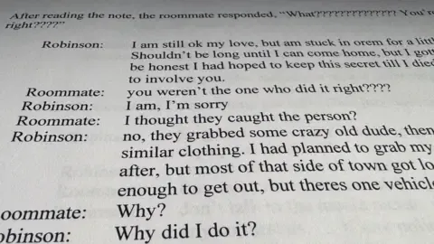 Detailed Conversation Exchange Between Charlie Kirk Suspect and Housemate